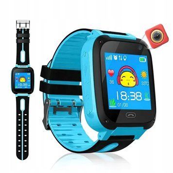 Zegarek smartwatch dla dziecka na SIM z połączeniami, czatem i podsłuchem, Niebieski
