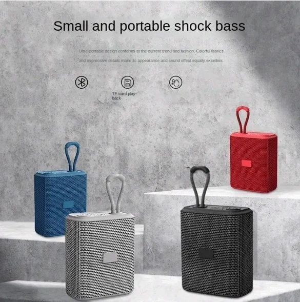 Głośnik Bluetooth 5.0 przenośny IPX5 USB-C TF radio 5W, Czarny