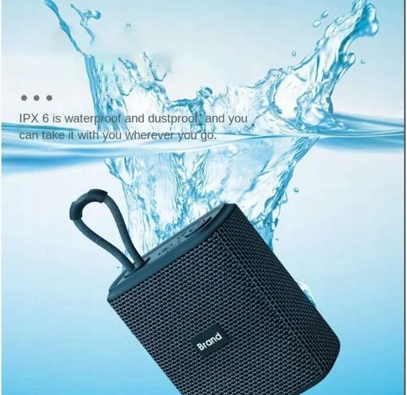 Głośnik Bluetooth 5.0 przenośny IPX5 USB-C TF radio 5W, Czarny