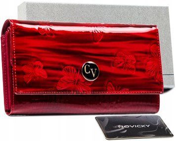 4U Cavaldi portfel sk&oacute;ra naturalna czerwony H22-1-DBF-1904 RED - kobieta, Czerwony
