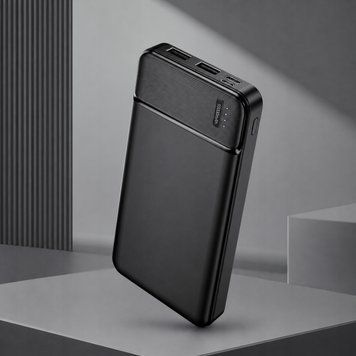 Powerbank 10000mAh 2x USB USB-C kompaktowy szybkie ładowanie czarny, Czarny