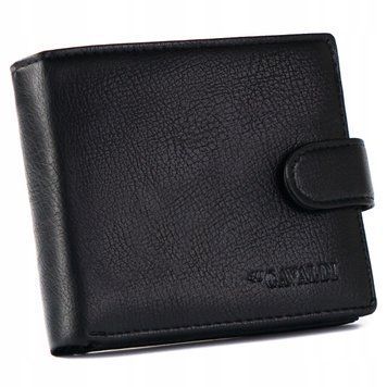 4U Cavaldi portfel sk&oacute;ra ekologiczna czarny M621L-PU-6816 - mężczyzna, Czarny