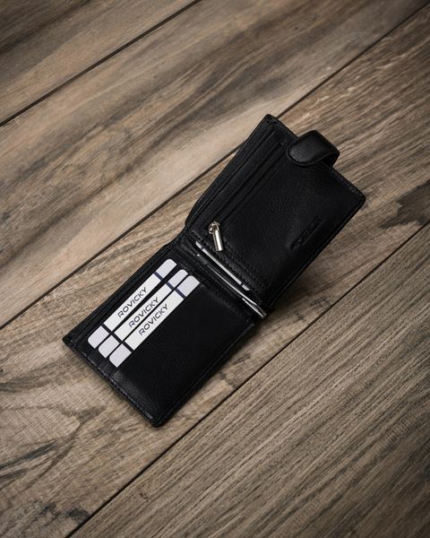 4U Cavaldi portfel sk&oacute;ra ekologiczna czarny M621L-PU-6816 - mężczyzna, Czarny