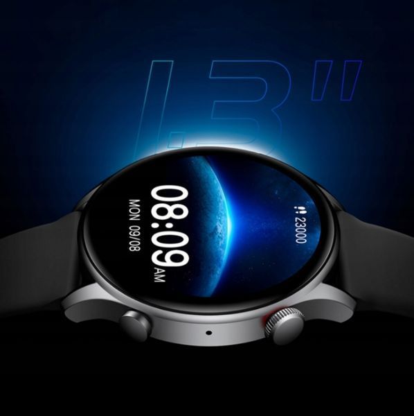 Smartwatch Riversong Motive 6C Pro czarny rozmowy stal pulsometr sen kroki, Szary