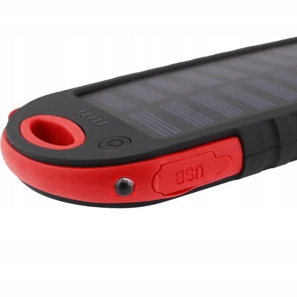 Powerbank Solarny Ładowarka Solarna 4000mAh Latarka Power Bank Pojemny, Czarny