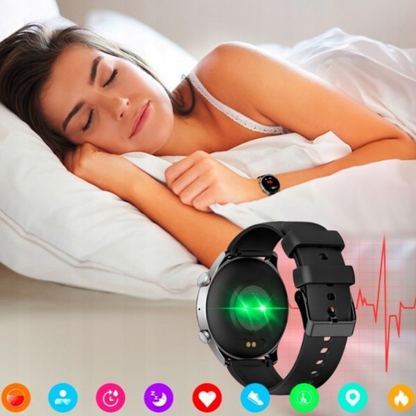 Smartwatch Riversong Motive 6C Pro czarny rozmowy stal pulsometr sen kroki, Szary