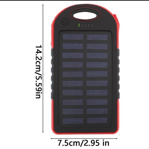 Powerbank Solarny Ładowarka Solarna 4000mAh Latarka Power Bank Pojemny, Czarny