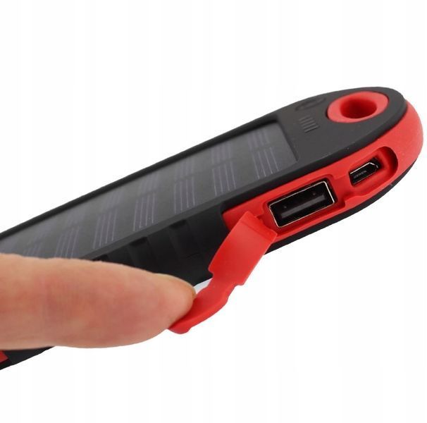 Powerbank Solarny Ładowarka Solarna 4000mAh Latarka Power Bank Pojemny, Czarny