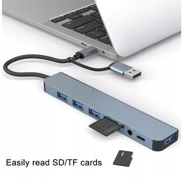 Adapter Wielofunkcyjny 8w2 USB-C + USB 3.0 Stacja Dokująca