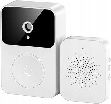 Inteligentny dzwonek wideo do drzwi X9 smart, bezprzewodowy, ładowanie USB, Biały