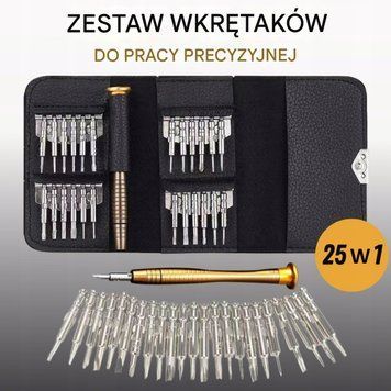 Zestaw Wkrętak&oacute;w Precyzyjnych 25w1 do Elektroniki w Etui Magnetycznym