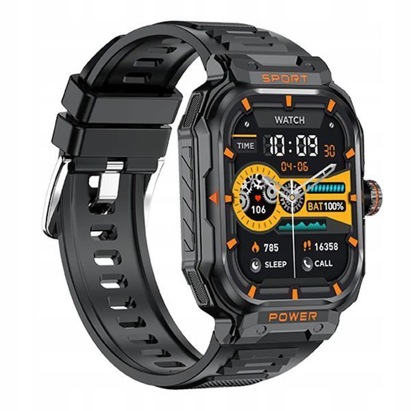 Smartwatch GT55 2 w 1 z wbudowanymi słuchawkami, ekranem 2,01" i NFC, srebrny