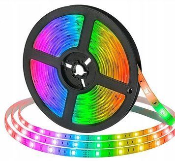 Taśma LED RGB Kolorowa 5M Wodoodporna Pasek Pilot LEDY Lampki z Pilotem