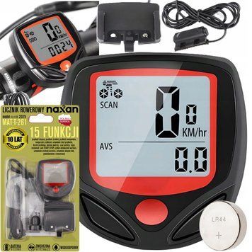 Licznik rowerowy przewodowy MAT-T-261 Prędkościomierz Wyświetlacz LCD, Czarny