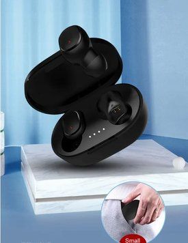 Słuchawki bezprzewodowe TWS Bluetooth dotykowe z etui ładującym mikrofon HD, Czarny