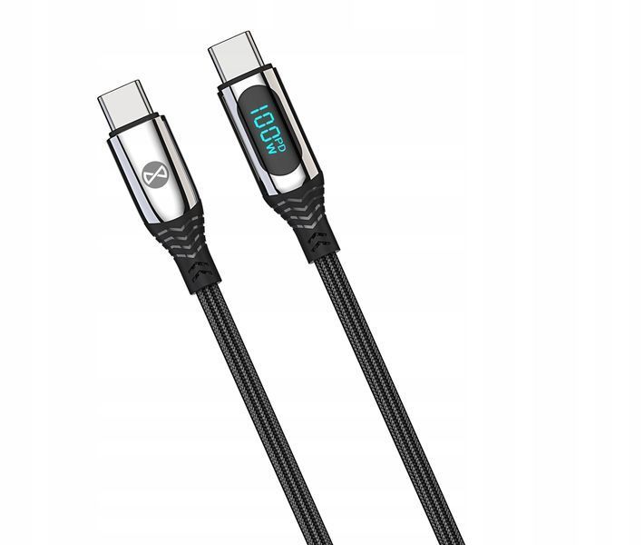 Kabel Forever USB typ C - USB typ C 1 m 100W czarny, Czarny