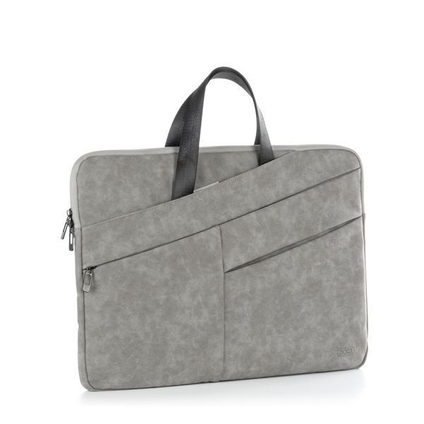 Torba ochronna do laptopa 15 cali funkcjonalna zewnętrzna kieszeń szara, Szary