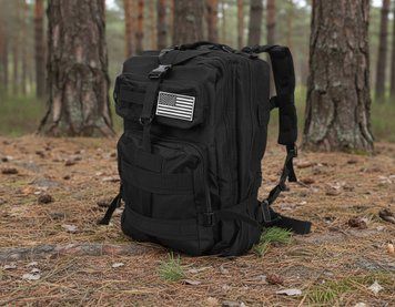 Militarny Plecak 38L: Czarny, Survival, 5 Kieszeni, PALS, Wytrzymały, MOLLE, Czarny