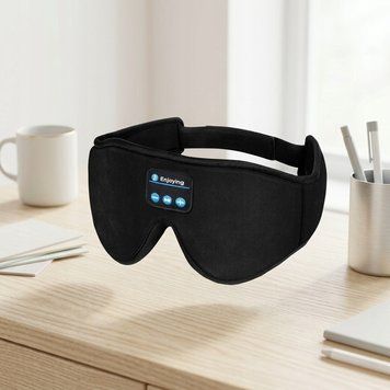 Maska do spania Bluetooth słuchawki bezprzewodowe regulowana, Czarny