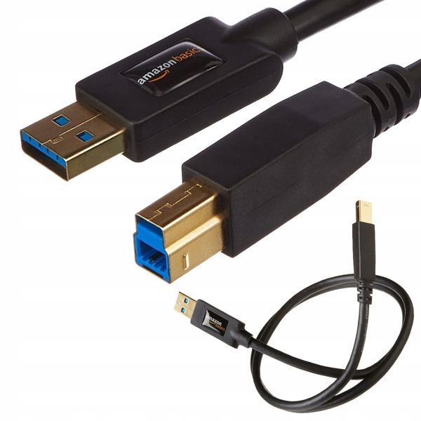 AmazonBasics USB 3.0 A/USB 3.0 B, 0.9m kabel USB 0,9 m USB A USB B Czarny