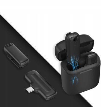 ZESTAW MIKROFON&Oacute;W BEZPRZEWODOWYCH KRAWATOWYCH DO USB-C TYPE-C LAVALIER J13