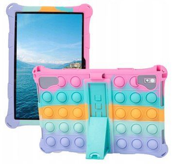 Silikonowe etui na tablet 10 cale pop it Rainbow odporny na wstrząsy, wielokolorowy