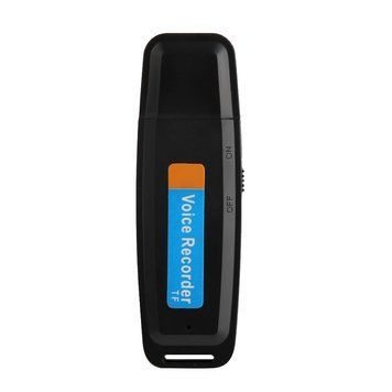 MINI DYKTAFON SZPIEGOWSKI PODSŁUCH PENDRIVE DETEKCJA GŁOSU USB, Czarny