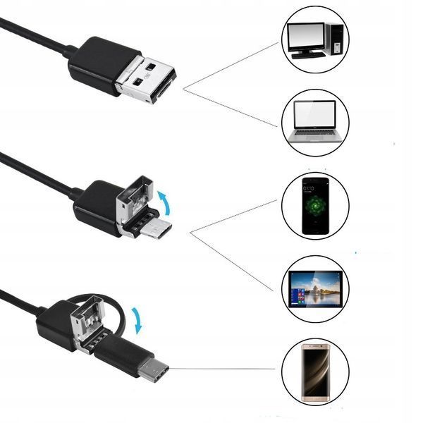 WODOODPORNA KAMERKA INSPEKCYJNA MINI 5.5mm/3.5m KAMERA ENDOSKOP USB