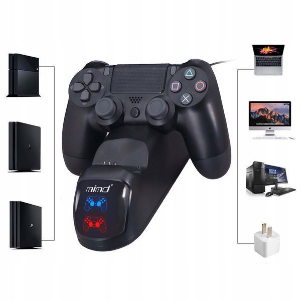 Pad przewodowy do PS4 Renew Force czarny, Czarny