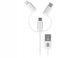 Forever 3in1 Kabel USB - Lightning + USB-C + microUSB 1 m biały, Biały