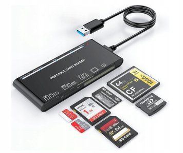 CZYTNIK KART PAMIĘCI ROCKETEK 7W1 USB C USB 3.0 SD CF TF MS,Micro SD, XD