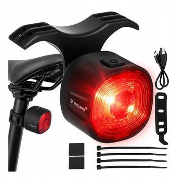 Lampka Rowerowa LED Tylne Mocna USB Ty Akumulatorowa Do Roweru Wodoodporna, Czarny