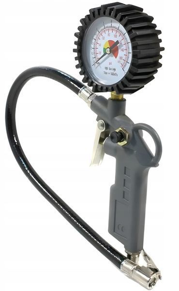 Gumowy pistolet do pompowania k&oacute;ł z manometrem 16 bar (220 PSI), 370 mm