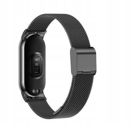 Bransoleta Xiaomi Mi Band 8 Milanese stal nierdzewna czarna pasek, Czarny