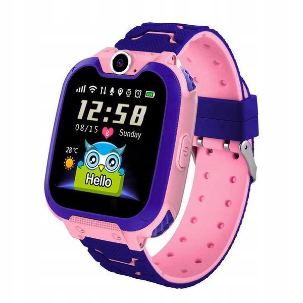 Zegarek Smartwatch Craft S12 Dla Dzieci GPS SOS Kamera Telefon SIM R&oacute;żowy, R&oacute;żowy