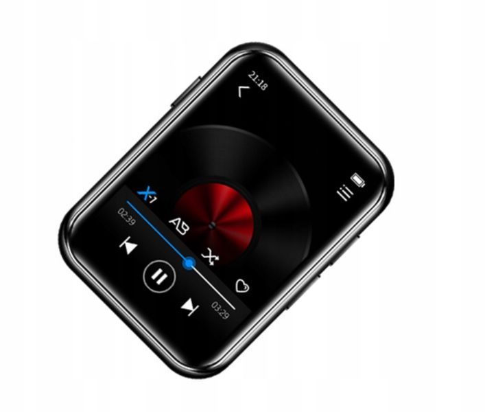 Benjie X1 kompaktowy odtwarzacz MP3 z Bluetooth i kolorowym ekranem 1,8", Czarny