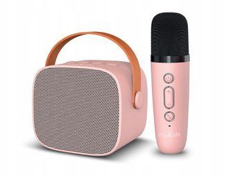 Mikrofon bezprzewodowy do karaoke z głośnikiem Bluetooth dla dzieci r&oacute;żowy