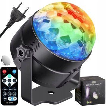 Projektor Laserowy Dyskotekowy Laser Disco Stroboskop Lampka LED RGB Pilot
