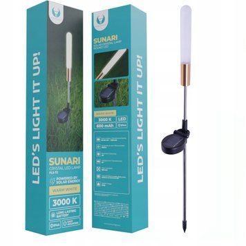 Lampa solarna dekoracyjna LED ogrodowa efekt wodnej pałki automatyczna, Czarny