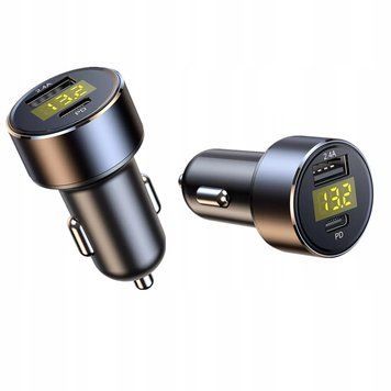 Ładowarka C05 Szybkie ładowanie PD 18 W wyświetlacz cyfrowy Plug-and-Play, Czarny
