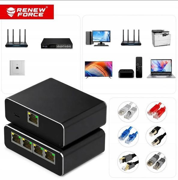 PRZEŁĄCZNIK ŚWIATŁOWODOWY OFS-SF1T4 &ndash; 1000 Mbps, 4 porty LAN, USB-C,