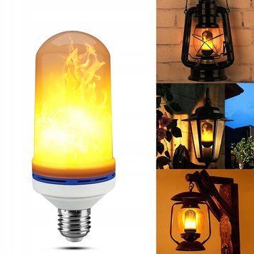 Żar&oacute;wka LED efekt płomienia E27 9W z 3 trybami światła ciepła barwa