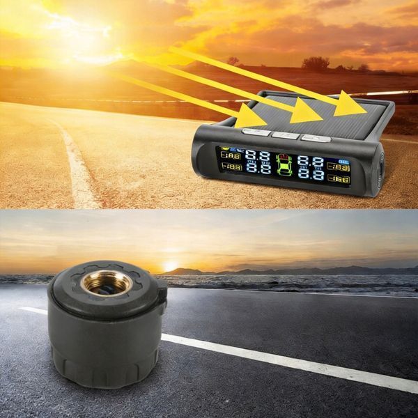 Solarny system TPMS z 4 czujnikami monitorowanie ciśnienia w oponach