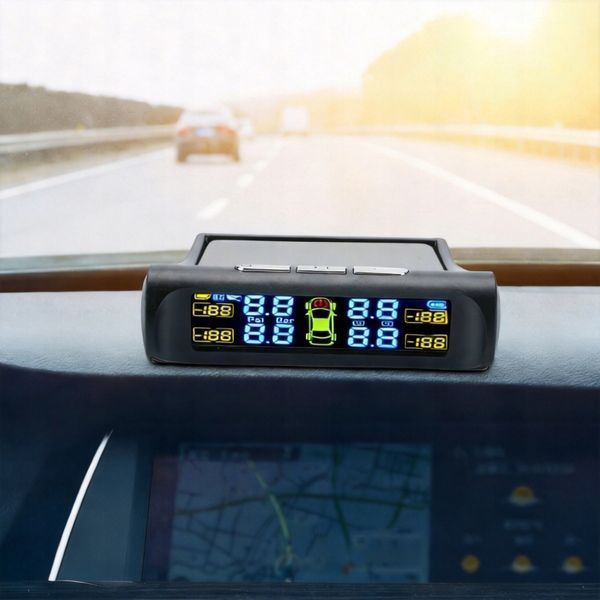 Solarny system TPMS z 4 czujnikami monitorowanie ciśnienia w oponach