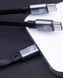 Kabel Zwijany USB-C 3 w 1 Lightning do iPhone 2 x USB - C 1,2m 3w1 100W, Czarny