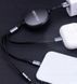Kabel Zwijany USB-C 3 w 1 Lightning do iPhone 2 x USB - C 1,2m 3w1 100W, Czarny