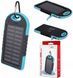 Setty Solarny Powerbank 5000mAh Turystyczny Odporny Latarka USB, Niebieski