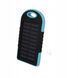 Setty Solarny Powerbank 5000mAh Turystyczny Odporny Latarka USB, Niebieski