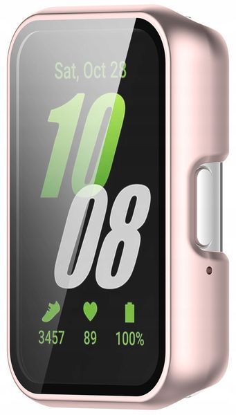 Etui ze szkłem 2w1 do Samsung Galaxy Watch Fit 3, r&oacute;żowe, R&oacute;żowy