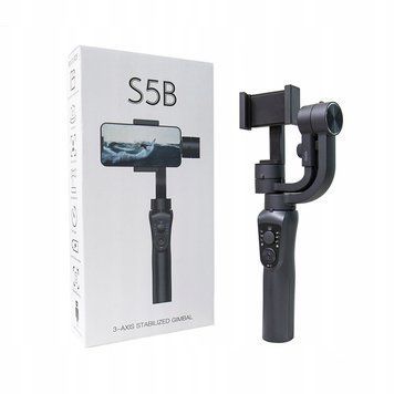 Stabilizator do telefonu Bluetooth 3 w 1 Gimbal S5B ze statywem, Czarny